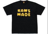 現貨 中碼 human made x kaws 黑色 黃字 tee size m t shirt nigo