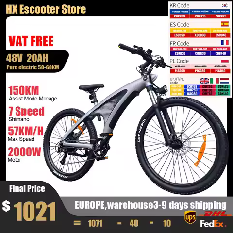 HX Q5 Ebikes 2000W Adults Electric Bike 57KM/H Electric Bicycle 27.5 Inch Removable battery Electric