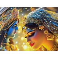Lord Krishna and Radha in a Divine Romantic Depiction 22x28