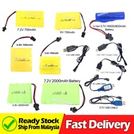 Bateri Kereta Control RC Battery 4.8V 3.6V 3.7V 6V 7.2V 2000mAh RC Car Rechargeable Battery USB char