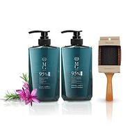 【MG】95%天然植萃歐盟香氛低敏洗髮精500ml2件組+氣墊活化梳