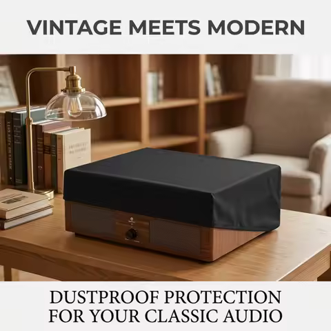 Home Music Player Dust Cover 1PC Adjustable Turntable Cover for CD Vinyl Record Karaoke Machine