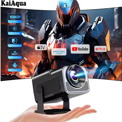 KaiAqua HY320mini Projector Android 11 390ANSI HD 4K Native 1080P Dual Wifi6 BT5.0 Cinema level Port