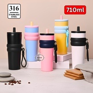 AL Tumbler Mug Stainless Steel Gradient 710ml Straw Drinking Glass/ Sporty Mug/ With Straw Lid