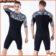 New Men's2mm Short D iving Suit Printed One-Piece Diving Suit Warm Outdoor Diving Swimming Suit