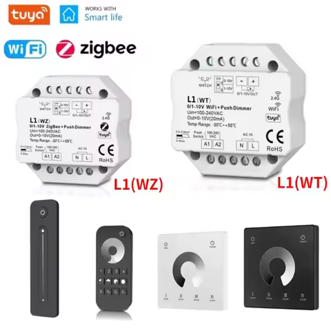 0/1-10V Tuya Smart WiFi Zigbee LED Dimmer Controller Push Dimmer R11/L1(WT)/L1(WZ)/RT6/TW1 Smart Lif