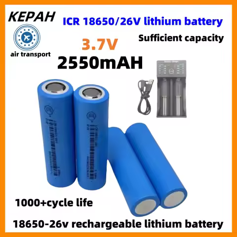 100% original🌺 ICR 18650/26V 3.6V 18650 2550mAh Sufficient capacity Rechargeable Lithium Battery Fla