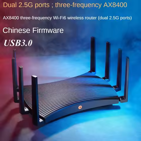 WiFi6E Wireless Mesh Router 8356Mbps Wi-Fi 6, AX8400 802.11AX, 2*2.5G RJ45 WAN/LAN Port, 8 Antennas 