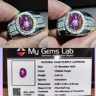 Batu cincin 2.63ct natural purple star sapphire like ruby srilanka