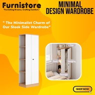 Furnistore Almari Pakaian Storage Cabinet Modern Scandinavian Minimal Design Almari Baju 1 Pintu Wardrobe With 1 Door