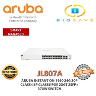 ARUBA INSTANT ON 1960 24G 20P CLASS4 4P CLASS6 POE 2XGT 2SFP+ 370W SWITCH (JL807A)