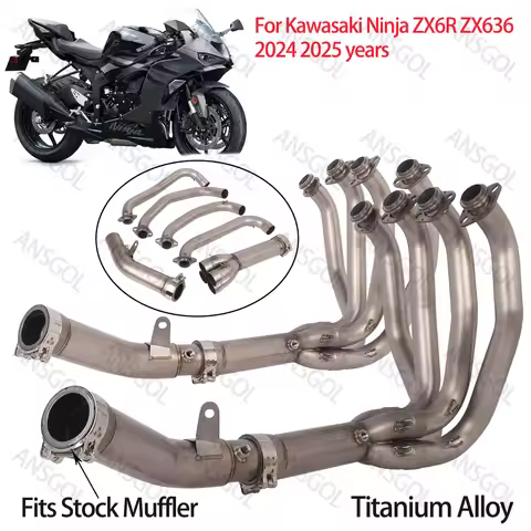 Motorcycle Exhaust Front Link Pipe For Kawasaki Ninja ZX-6R ZX636 2024-2025 Header Link Pipe Escape 