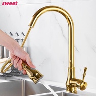 Kitchen Tap Brass Copper Water Sink Tap Kitchen Faucet with Pull Out Tap Sweet