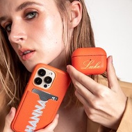 Tangerine Genuine Leather AirPods Case (Free Personalization)