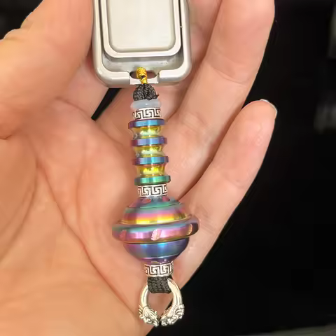 Outdoor Stainless Steel EDC Fidget Spinner Pendant Colorful Metal Pendant forKnife Lanyard Beads DIY