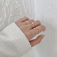Narrel statement gold & silver ring set / Korean ring set