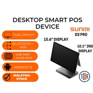 Sunmi D3 PRO All in One Dekstop POS Terminal 15.6" inch Android (Dual Display, 4+64GB) Feedme Poshub