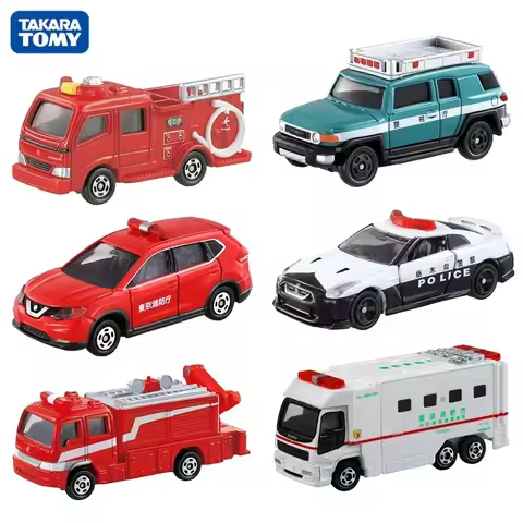 Takara Tomy Tomica Diecast 1/64 Police Car Series Fire Truck Ambulance Vehicle Helicopter Alloy Mode