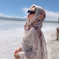 Multicolor Ethnic Embroidery 180 x 90cm Beach Towel Seaside Travel Sunscreen Shawl