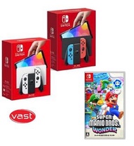 任天堂 - 套裝 Switch OLED 遊戲主機 白色+NS 超級瑪利歐兄弟 驚奇 Mario Bros Wonder