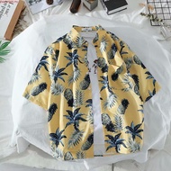 Hawaii BeachwearT-shirt perempuan bunga pi retro longgar baju lengan pendek Japanese Hawaiian shirts