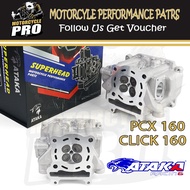 ATAKA CNC Waves 4V Cylinder Head For Click 160 PCX 160 ADV 160 (19/22) 19/22MM Super Head