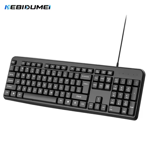 KEBIDUMEI USB Wired Keyboard 104Keys Standard Keyboard Office Keyboard Gaming Keyboard for PC Laptop