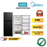 Midea Refrigerator 2 Door Inverter 240L Fridge Peti Sejuk Peti Ais 2 Pintu Inverter Murah 冰箱 MDRT307