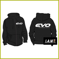 ─ ♀ ≅ ┼ Motorsports "white EVO Helmet" Customized Hoodie Jacket with Zipper Makapal Top High Qualit