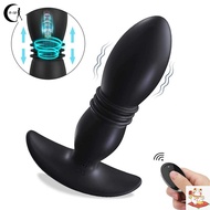 Anal Vibrator Wireless Remote Control Telescopic Dildo Vibrator Male Prostate Massager Butt Plug Vibrator G-Spot