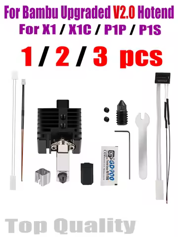 Hotend Kit For bambu lab X1 X1C P1P P1S hotend Upgrade 2.0 Version Hot end Kit Nozzle For Bambulab T
