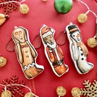 聖誕狂呼三寶 布作吊飾 聖誕老人 薑餅人 雪人 聖誕裝飾 公仔