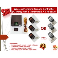 Premium Autogate 2 Channel 433mhz Remote Control Set (1 receiver and 3 remote)