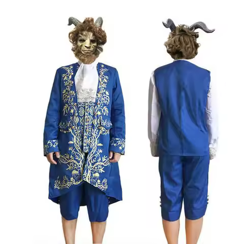 Prince Adam Cospaly Costumes Anime The Beast Cosplay Costume Cartoon Beauty and Suit Clothes Mask Ha