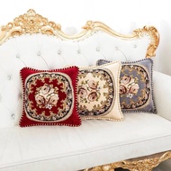 Square sofa pillow 48cmx48cm velvet brocade fabric, Western European backrest pillow, Royal style de