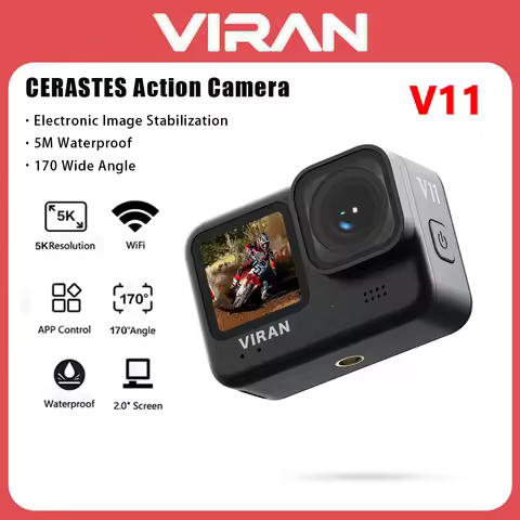 VIRAN V11 5K 4K60FPS Action Camera 4K Bicycle Camera Electronic Stabilizer WiFi Sport Camera Helmet 