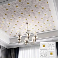 10pcs 3D Wall Sticker Stereo Ceiling Panel Roof Decoration Self Adhesive Foam Wallpaper