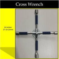 Twin Industrial Cross Wrench 14 inches: 17-19-23mm