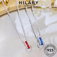 HILARY JEWELRY Pendant Sterling Accessories Women Sapphire For Silver Original Rantai Korean Leher Perak Necklace Ring 純銀項鏈 Chain Perempuan Fashion 925 N1579