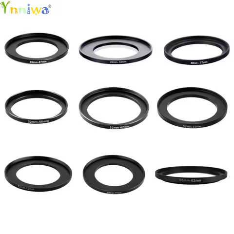 10pcs 46-49mm 49-52mm 52-55mm 55-58mm 58-62mm 62-67mm 67-72mm 72-77mm 77-82mm Metal Step Up Rings Le