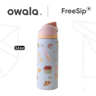 Locking Lid Owala FreeSip 24oz/32oz, Vacuum Insulated Stainless Steel Water Bottle for Travel