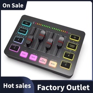 XLR Microphone Interface 4-Channel RGB Gaming Audio Mixer for Streaming, Podcast, for Game Voice