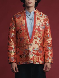 (JUN) CNY 2026 เสื้อสูทตรุษจีน สีแดงลายมังกร รุ่น CHEV