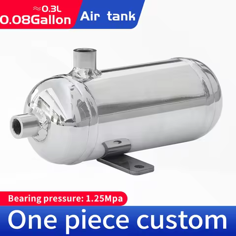 0.3L 0.1Gallon 304 Thickened Stainless Steel Pressure Buffer Tank Small Air Tank Vacuum Air Storage