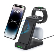 3 in 1 Wireless Charger Stand For iPhone 14 13 12 Apple Watch Ultra 8 7 6 Airpods 15W Charging Dock Station