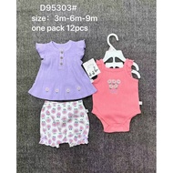Branded Set 3 Pcs Baby Girl by Duck-Duck 03m-9m