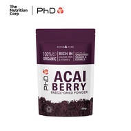PhD Superfood 100% Organic ACAI Berry Freeze-Dried Powder 100G