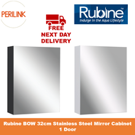 Rubine BOW 32cm Stainless Steel Mirror Cabinet 1 Door RMC-1033D10 BK / RMC-1033D10 WH