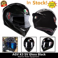 Helm AGV K3SV Gloss Black Helm AGV K3 SV Full Face Helm Motor Dukung