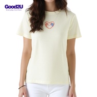 [GOOD2U] Plein Kotton Women Short Sleeve Graphic T-Shirt - Kissing Cat/ Baju Tshirt Perempuan